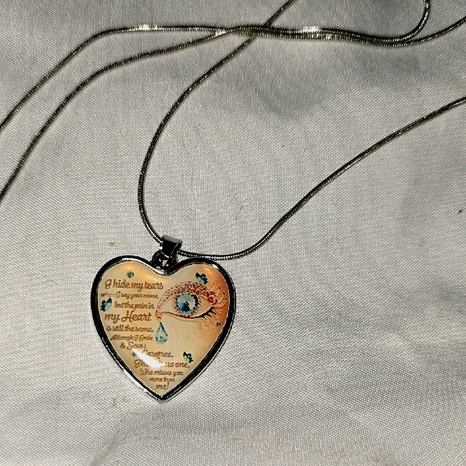 Heart Pendant Necklace With Silver Chain